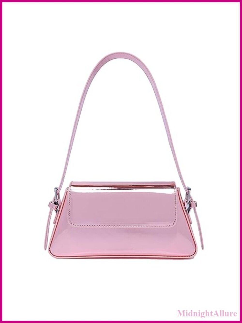 Patent Leather Small Shoulder Bag Hobo Tote Evening Clutch Adjustable Strap